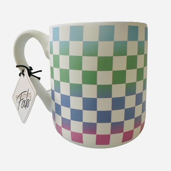 Blue Checkered Soft Touch Mug - Picture 1 of 3
